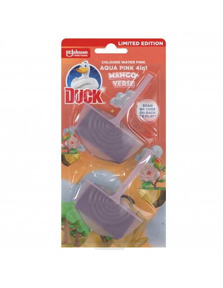 Podwójna zawieszka do toalet Duck Aqua Pink 4in1 Mango Verse 2x 36 g 5000204377262