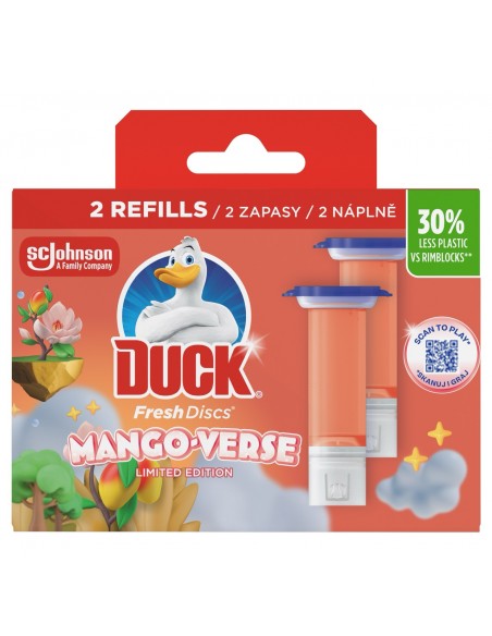 Podwójny zapas żelowych krążków do toalet Duck Fresh Discs Mango Verse 5000204369670