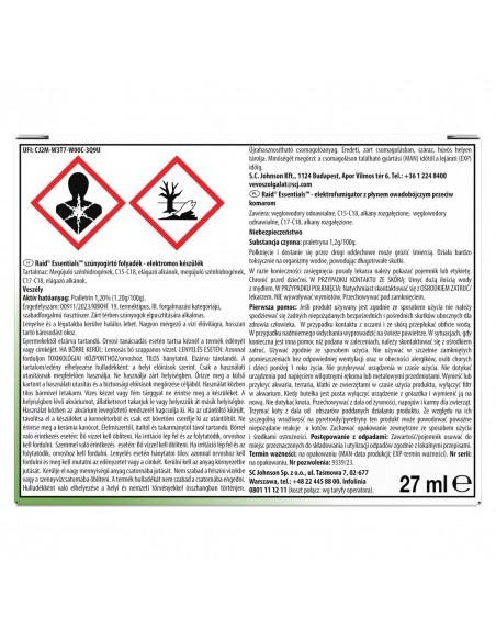 Elektrofumigator z płynem owadobójczym przeciw komarom Raid Essentials 5000204328592 2