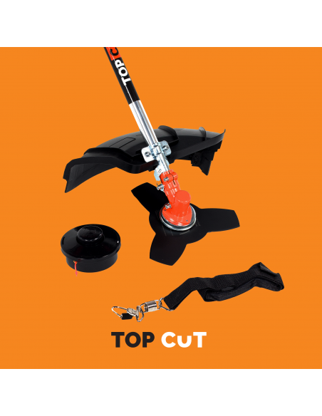Wielozadaniowa kosa spalinowa TOP CUT TC-BC520-15-V głowica z żyłką + nóż + pas naramienny 5905842510890 12