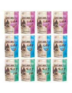 12x Bezzbożowe przekąski dla kota Mix smaków Shelma 8595606409699