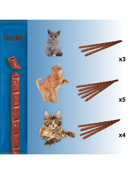 12x Smaczki dla kota  z pstrągiem i borówką Shelma 15g 8595606407268 4