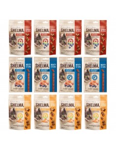 12x Mięsne przekąski dla kota Mix smaków Shelma 8595606407671