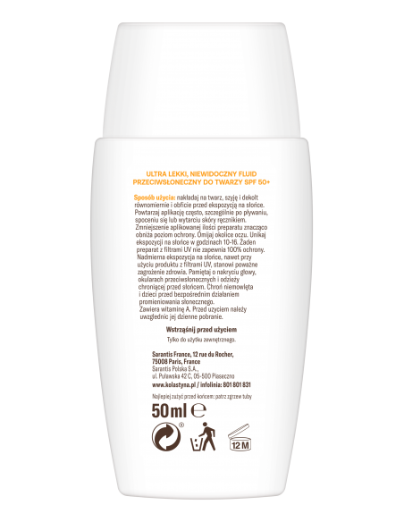 Ultralekki fluid do twarzy Kolastyna SPF50+ 50 ml 5900536358741 3