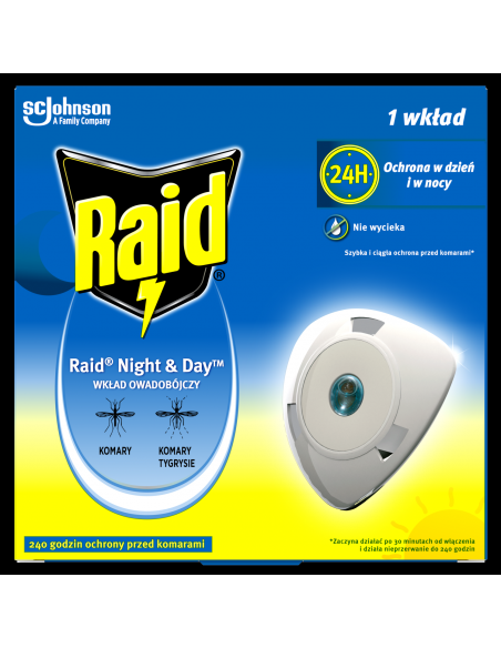 Wymienny wkład do elektrofumigatora owadobójczego Raid Night & Day 5000204358575