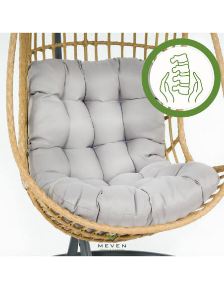 Beżowy fotel podwieszany ogrodowy JARDIN - Fotele podwieszane Beżowy fotel podwieszany ogrodowy JARDIN 5902490785014 6