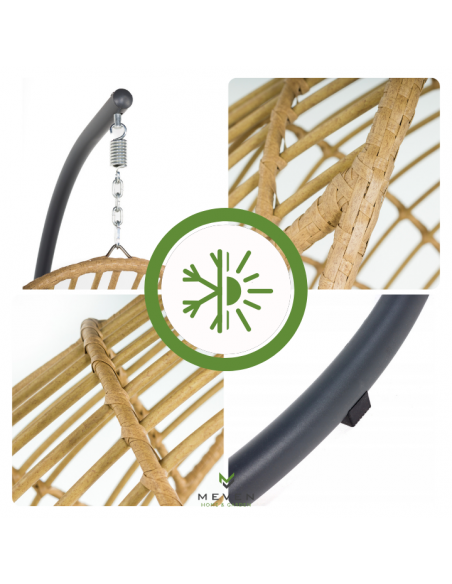 Beżowy fotel podwieszany ogrodowy JARDIN - Fotele podwieszane Beżowy fotel podwieszany ogrodowy JARDIN 5902490785014 8