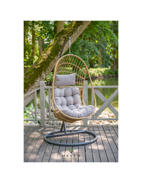 Beżowy fotel podwieszany ogrodowy JARDIN - Fotele podwieszane Beżowy fotel podwieszany ogrodowy JARDIN 5902490785014 10