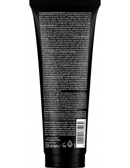 Kremowy żel do stylizacji włosów kręconych i falowanych Syoss 250 ml 9000101731064 6