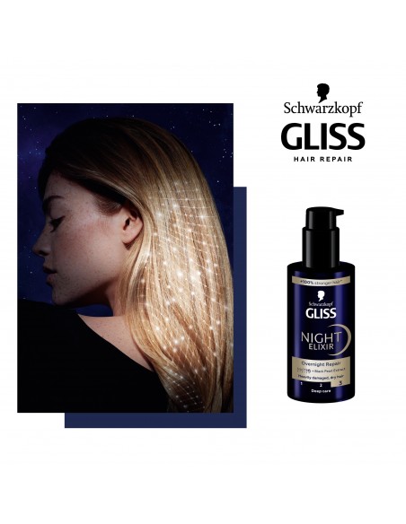 Odbudowujący eliksir na noc do włosów zniszczonych Gliss 100 ml 5410091767334 4