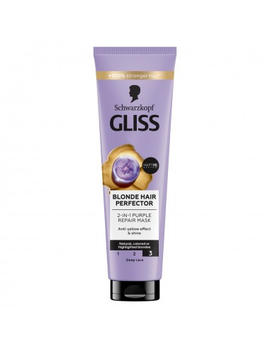 Fioletowa maska do włosów blond naturalnych i rozjaśnianych Gliss 150 ml 9000101737141