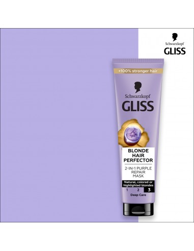 Fioletowa maska do włosów blond naturalnych i rozjaśnianych Gliss 150 ml 9000101737141 5