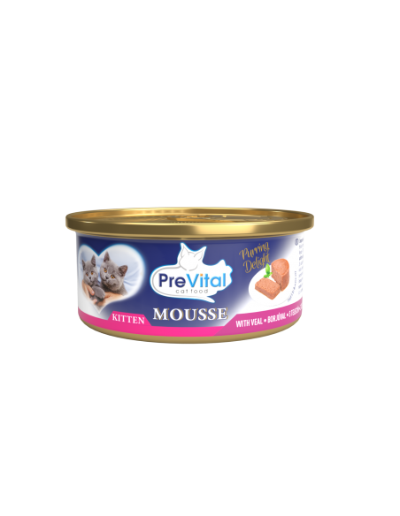 Mus dla kociąt z cielęciną PreVital mini puszka 85 g 5999566112119