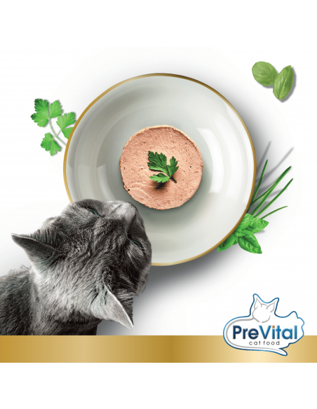 Mus dla dorosłych kotów, mix 4 smaków PreVital mini puszka 4x 85 g 5999566112096 2