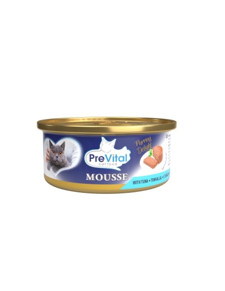 Mus dla dorosłych kotów, mix 4 smaków PreVital mini puszka 4x 85 g 5999566112096 5