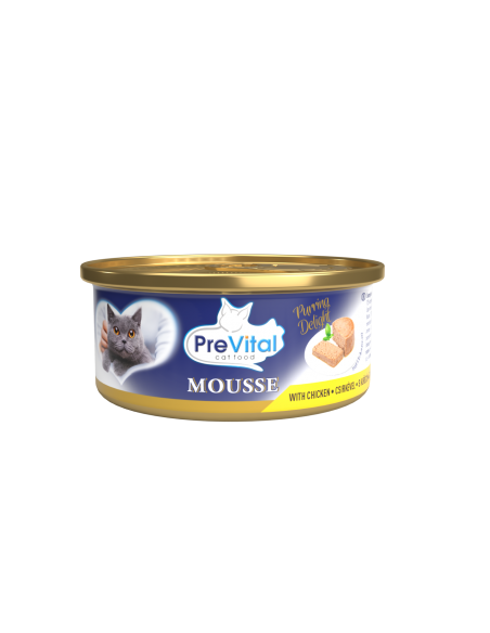 Mus dla dorosłych kotów, mix 4 smaków PreVital mini puszka 4x 85 g 5999566112096 6