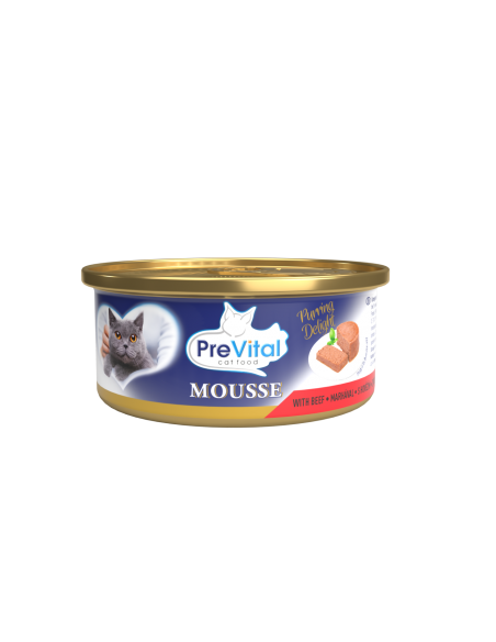 Mus dla dorosłych kotów, mix 4 smaków PreVital mini puszka 4x 85 g 5999566112096 7