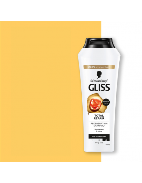 Odżywczy szampon do włosów suchych Gliss Total Repair 250 ml 4015000195317 3