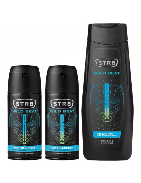 Zestaw kosmetyków dla mężczyzn STR8 Wild Beat Żel pod prysznic + 2x Dezodorant 5201314194460