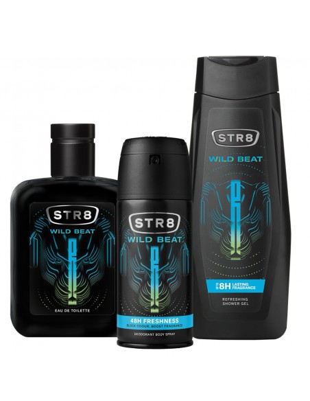 Duży zestaw kosmetyków STR8 Wild Beat Woda toaletowa 100 ml + Żel pod prysznic + Dezodorant 5201314194422