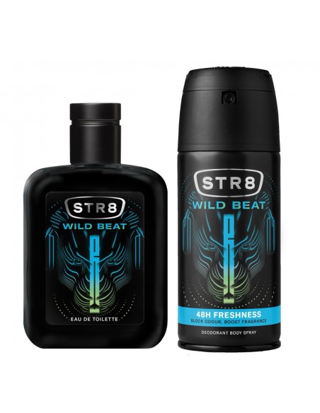 Odświeżający zestaw kosmetyków STR8 Wild Beat Dezodorant + Woda toaletowa 50 ml 5201314194439