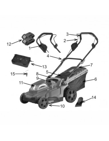 Mocna kosiarka akumulatorowa TC-KA40-37-2B4020V + 2 akumulatory 4 Ah i ładowarka 5905842525962 16