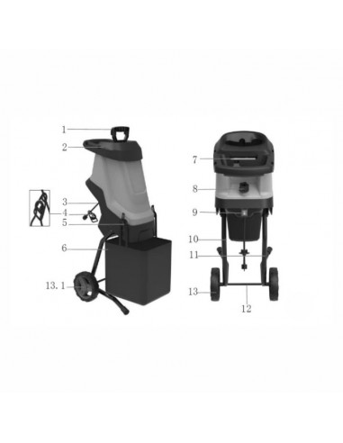 Elektryczny rozdrabniacz do gałęzi nożycowy TOP CUT TC-RE2600-BAG 2600 W 5905842525979 6