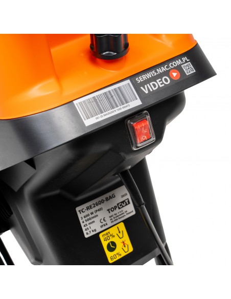 Elektryczny rozdrabniacz do gałęzi nożowy TOP CUT TC-RE2600-BAG 2600 W 5905842525979 9