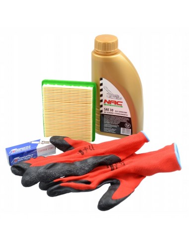 Zestaw serwisowy do kosiarki NAC - filtr powietrza, świeca zapłonowa F8RC, olej SAE30 0,6l 5905842520752