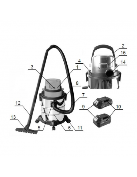 Akumulatorowy odkurzacz przemysłowy NAC IVC-LI-20V - Body - Elektronarzędzia Akumulatorowy odkurzacz przemysłowy NAC IVC-LI-20V - Body 5905842520295 8