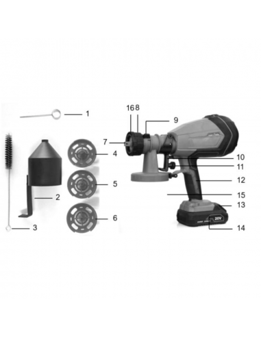 Akumulatorowy pistolet do malowania NAC PG-LI-20V - Body 5905842520196 2