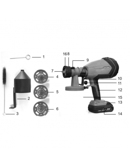 Akumulatorowy pistolet do malowania NAC PG-LI-20V - Body - Elektronarzędzia Akumulatorowy pistolet do malowania NAC PG-LI-20V - Body 5905842520196 2