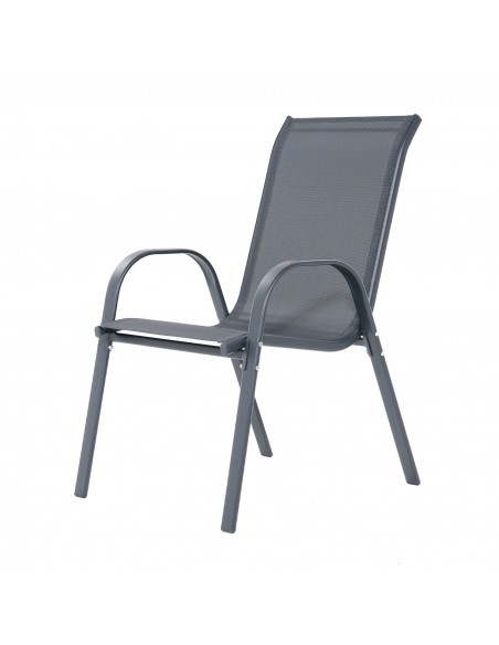 Lekkie krzesło ogrodowe szare Floryda Meven 2 szt. 5905842532519 7