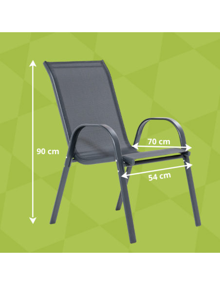 Lekkie krzesło ogrodowe szare Floryda Meven 2 szt. 5905842532519 9