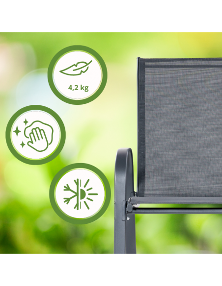 Lekkie krzesło ogrodowe szare Floryda Meven 2 szt. 5905842532519 10