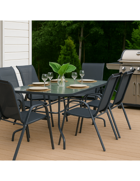 Lekkie krzesło ogrodowe szare Floryda Meven 2 szt. 5905842532519 13