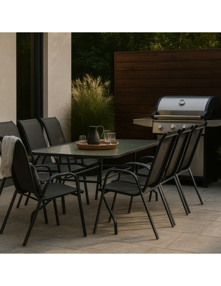 Stół ogrodowy Tampa z blatem ze szkła hartowanego 150 cm × 90 cm × 70 cm 5905842532496 8