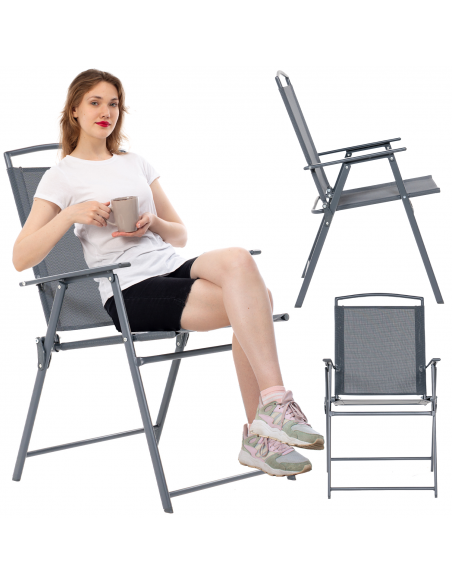 Składane krzesło ogrodowe szare Orlando Meven 2 szt. 5905842532533