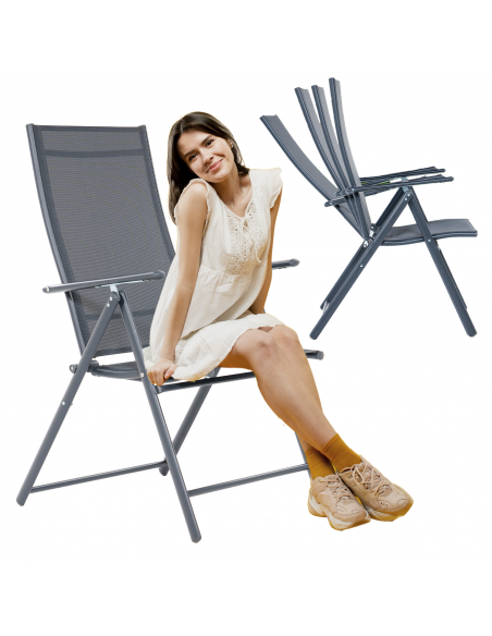 Szary fotel wielopozycyjny Daytona Meven 2 szt. 5905842532526 16