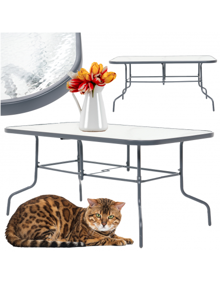 Stół ogrodowy Tampa z blatem ze szkła hartowanego 150 cm × 90 cm × 70 cm 5905842532496 15