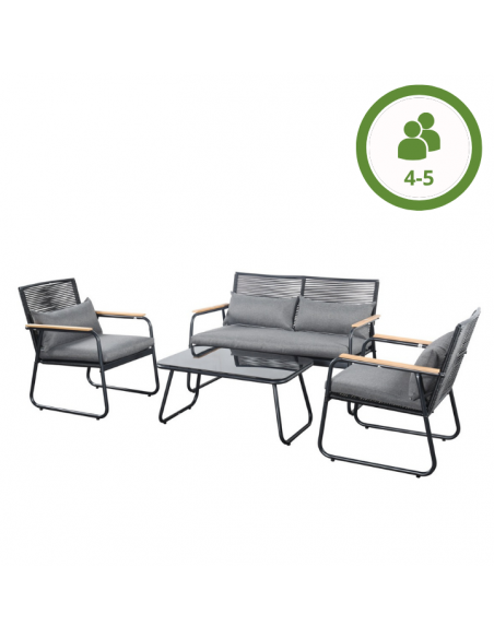 Nowoczesne meble ogrodowe - sofa + stolik + 2 fotele Cuba Meven 5905842533837 5