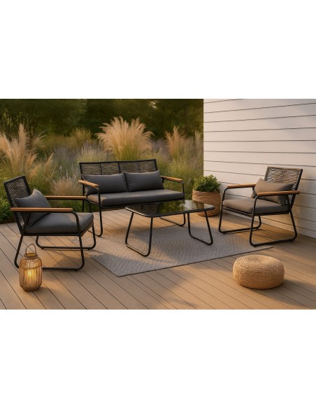 Nowoczesne meble ogrodowe - sofa + stolik + 2 fotele Cuba Meven 5905842533837 14