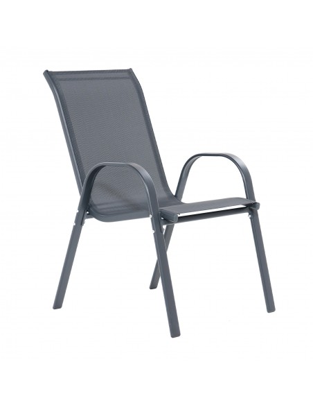 Szare krzesła ogrodowe, na taras, balkon Meven 4 szt. 5905842532519 13