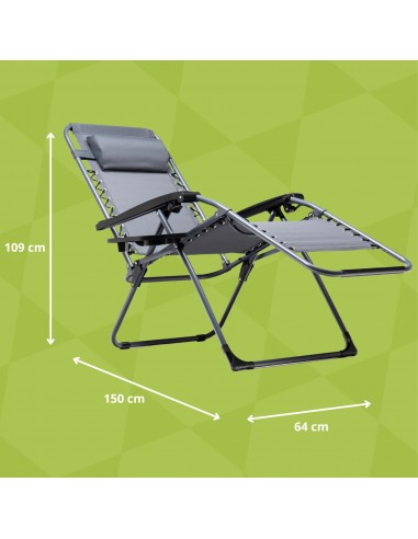 Lekki fotel ogrodowy składany Zero Gravity Meven - zestaw 2 szt. 5905842528949 11
