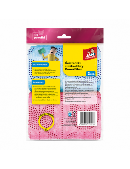 Dwustronne ściereczki z mikrofibry z perełkami Power Fiber Jan Niezbędny 2 szt. 5201314198284 2