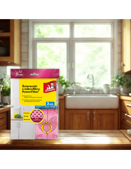 Dwustronne ściereczki z mikrofibry z perełkami Power Fiber Jan Niezbędny 2 szt. 5201314198284 3