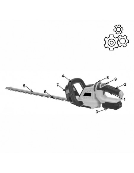 Akumulatorowe nożyce do żywopłotu 45 cm 20V TOP CUT TC-NA20-B20-45-L-RH 5905842525924 10