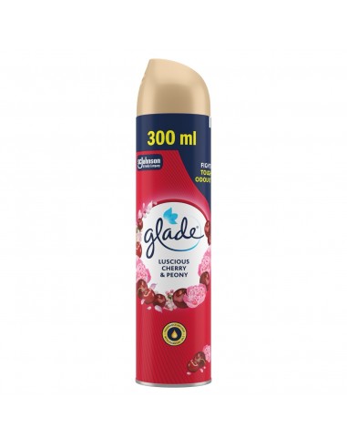 Owocowo-kwiatowy odświeżacz powietrza w sprayu Glade Luscious Cherry & Peony 300 ml 5000204956498