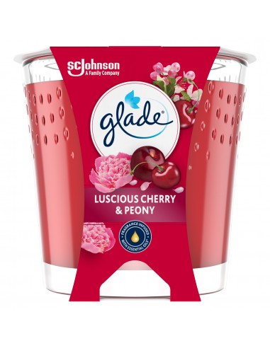Owocowo-kwiatowa świeca zapachowa Glade Luscious Cherry & Peony 112 g 5000204356861