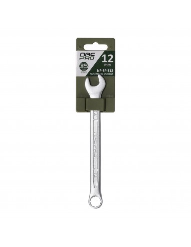 Klucz płasko-oczkowy ze stali chromowo-wanadowej 12 mm NAC NP-SP-S12 5905842527270